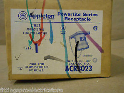 Appleton Acr 3023 30A Receptacle 2W 3P