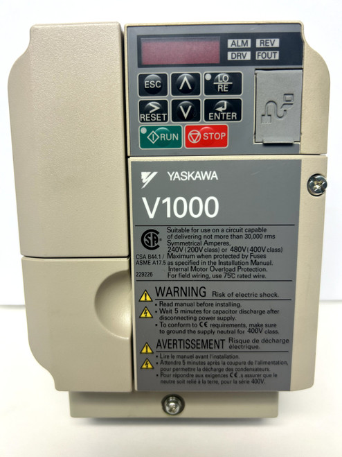 Used YASKAWA V1000 Variable Frequency Drive CIMR-VU4A0001FAA - Product Image