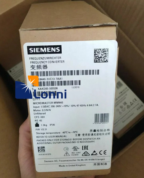 New 6SE6440-2UC13-7AA1 6SE6 440-2UC13-7AA1 New Siemens MICROMASTER 440 0.37kW  - Product Image