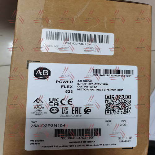 New 1pc New Allen-Bradley 25A-D2P3N104 free shipping 1 year warrany 25AD2P3N104 - Product Image