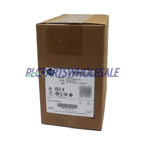 New Allen Bradley Factory New Sealed 25A-D4P0N104 PowerFlex 523 1.5kW 2Hp AC Drive  - Product Image