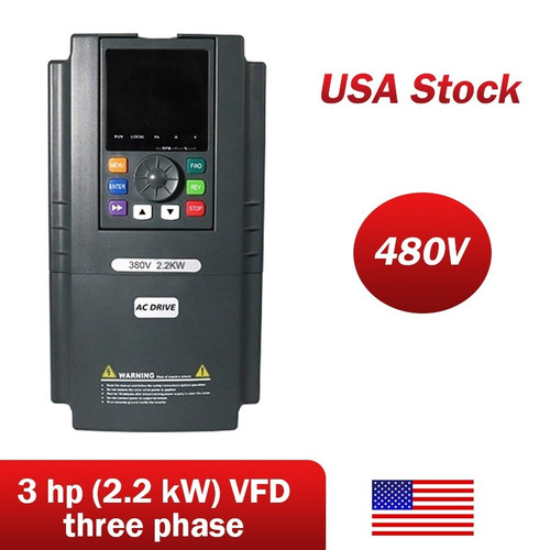 New ATO 3 Phase VFD Variable Frequency Drive Converter 3HP 2.2kW 5.1A 480V Inverter  - Product Image