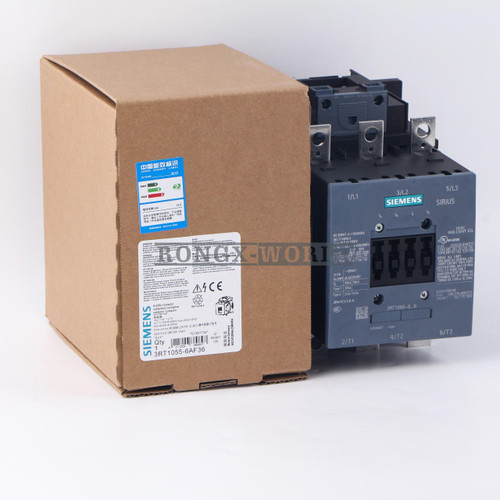 New 1PC New Siemens Contactor 3RT1055-6AF36 Sirius 3RT 3 Pole Contactor  - Product Image