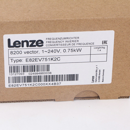 New E82EV751K2C New Sealed LENZE 8200 Vector Frequency Inverter E82EV751-2C  - Product Image