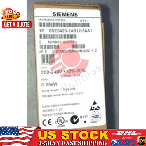 New New Siemens 6SE6420-2AB12-5AA1 6SE6 420-2AB12-5AA1 1 Year Warranty Fast Shipping  - Product Image
