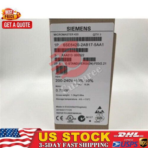 New New Siemens 6SE6420-2AB17-5AA1 6SE6 420-2AB17-5AA1 1 Year Warranty Fast Shipping  - Product Image