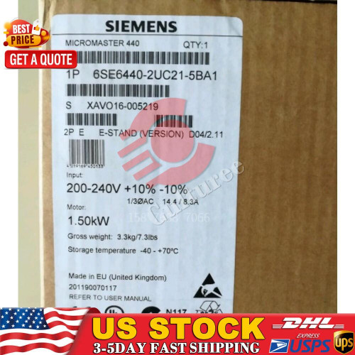 New New Siemens 6SE6440-2UC21-5BA1 6SE6 440-2UC21-5BA1 1 Year Warranty Fast Shipping  - Product Image