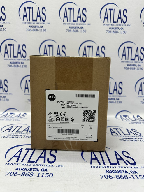 New Allen Bradley 22F-D6P0N103 Powerflex 525 AC Drive 22FD6P0N103 R2 - Product Image