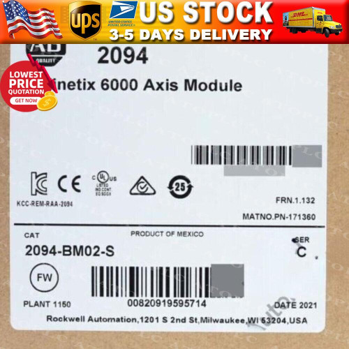 New Allen-Bradley 2094-BM02-S Integrated Axis Module 15A Servo Drive US Free Tax - Product Image