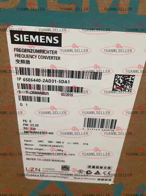 New 1PCS NEW Siemens Inverter 15KW 6SE6440-2AD31-5DA1 6SE6 440-2AD31-5DA1  - Product Image