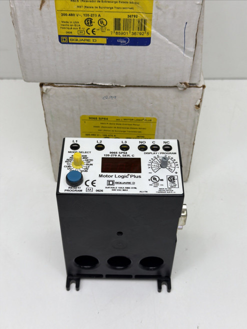 New SQUARE D 9065 SP54 MOTOR LOGIC PLUS solid state overload replay 120-270A SER,C - Product Image