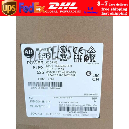 New 25B-D043N114 AB 25BD043N114 PowerFlex 525 22KW AC drive US Free Tax - Product Image