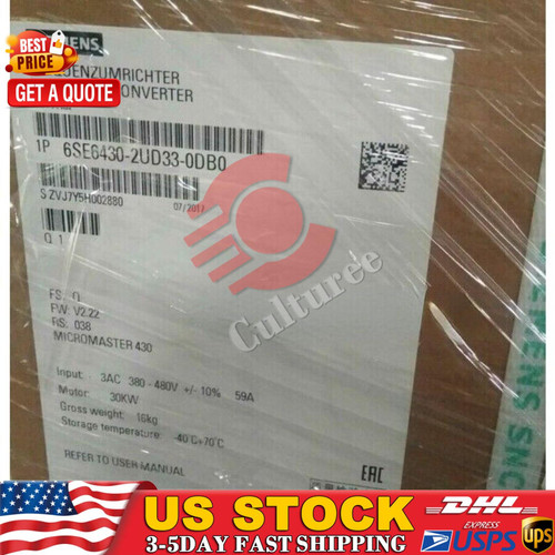 New New Siemens 6SE6430-2UD33-0DB0 6SE6 430-2UD33-0DB0 1 Year Warranty Fast Shipping  - Product Image