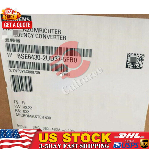 New New Siemens 6SE6430-2UD37-5FB0 6SE6 430-2UD37-5FB0 1 Year Warranty Fast Shipping  - Product Image