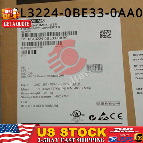 New New Siemens 6SL3224-0BE33-0AA0 6SL3 224-0BE33-0AA0 1 Year Warranty Fast Shipping  - Product Image