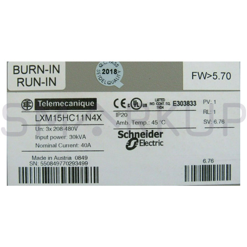 Used Used  Tested SCHNEIDER LXM15HC11N4X Servo Drive - Product Image