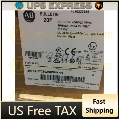 New 20F1ANC260JA0NNNNN Allen Bradley PowerFlex Air Cooled 753 AC Drive Spot GoodsCG - Product Image