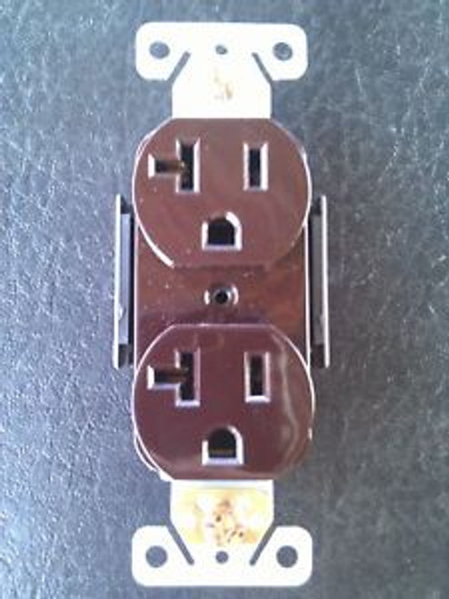 (100 Pc) Standard Duplex Receptacles 20 Amp Brown Self Grounding 20A Outlets