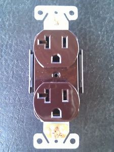 (100 Pc) Standard Duplex Receptacles 20 Amp Brown Self Grounding 20A Outlets