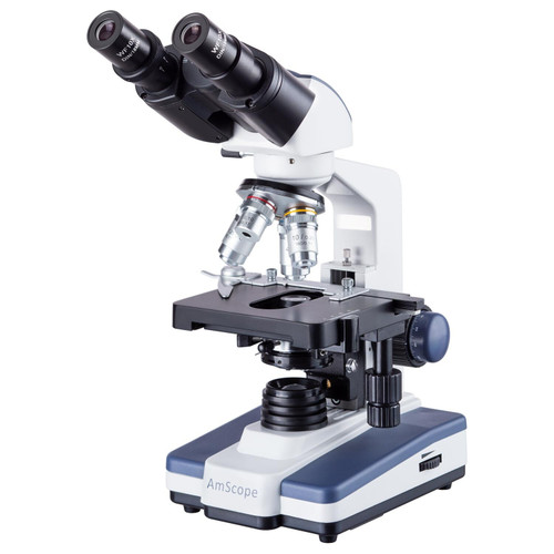 New AmScope 40X-1000X LED Binocular Compound Microscope 3D 2-Layer