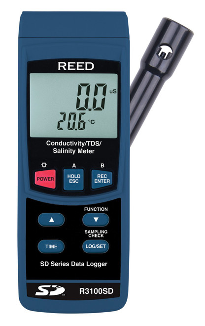 New REED Instruments R3100SD Data Logging ConductivityTDSSalinity Meter - Product Image
