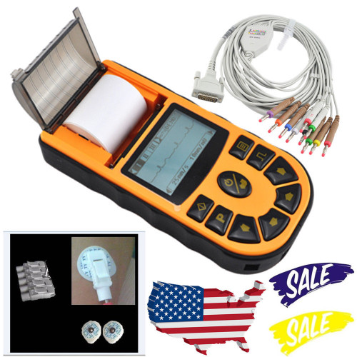 New NEW FDA Single channel ECG Machine EKG ECG80A 12 leads electrocardiograph USA - Product Image