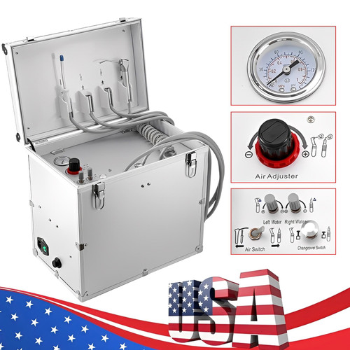 New Portable Dental Delivery Unit Syringe Suction Turbine With Air