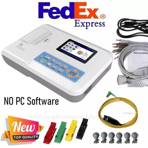 New CONTEC ECG300G Digital 3 Channel 12 lead Electrocardiograph EKG Machine