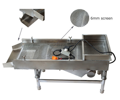 New 220V Stainless Steel Linear Vibrating Screen Straight Sieve Shaker 6mm
