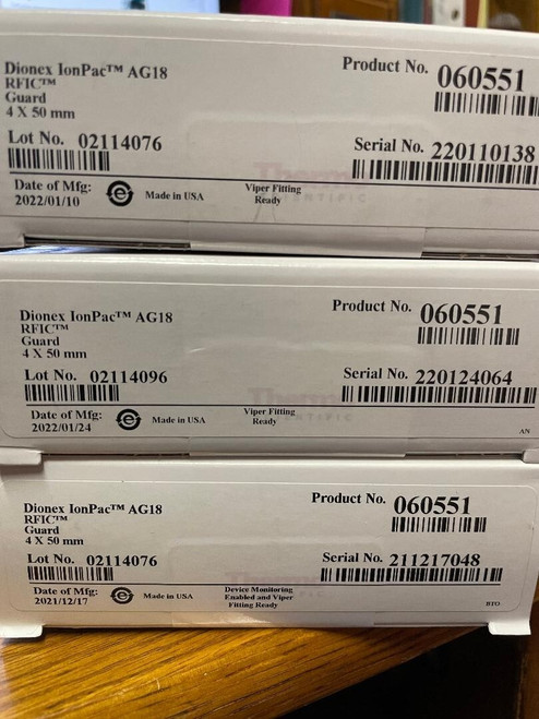 New Dionex IonPac AG18 4x50mm