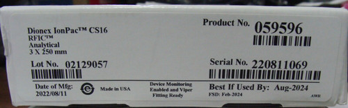 New Thermo Scientific DIONEX IonPac Analytical Column, CS16, 3X250mm, PN 059596