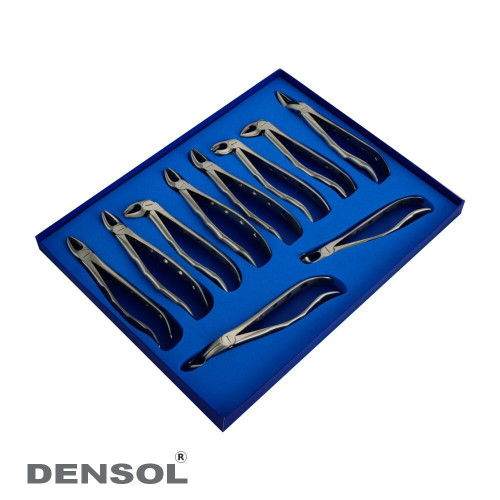 New Dental Extracting Forceps Extraction Set of 10 Finger Patterned TGA Reg