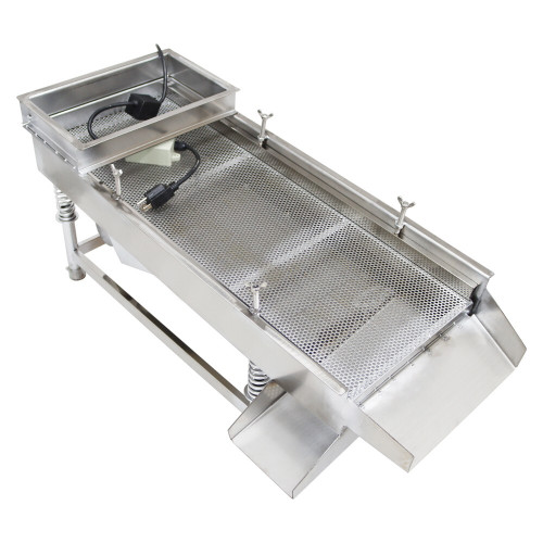New 110V Full Stainless Steel 4mm Linear Vibrating Screen Round Hole Single