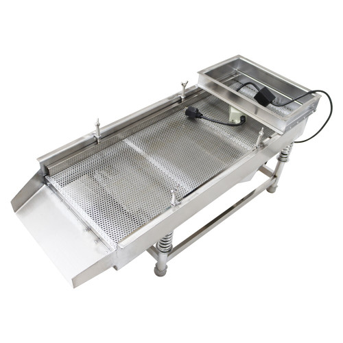 New 110V Single Layer 6mm Round Hole Linear Vibrating Screen Stainless
