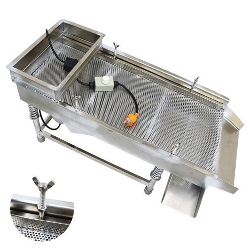 New 110V 3mm Stainless Steel Linear Vibrating Screen Machine Single Layer