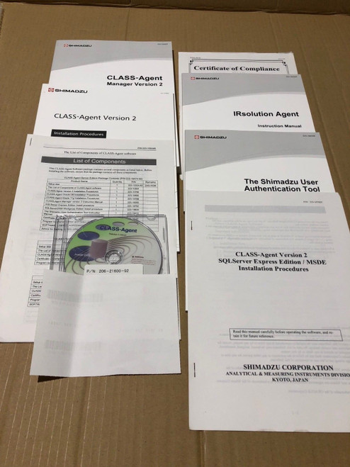 Shimadzu 206-21600-92 IRsolution Agent , (English) 1-license NEW