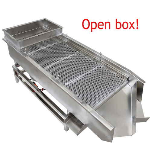 New Open box 220V 6mm&3mm Linear Vibrating Screen Electric Sifter Double