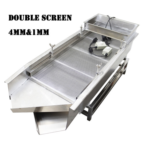 New 110V Stainless Double Layers Linear Vibrating Screen with 1mm&4mm
