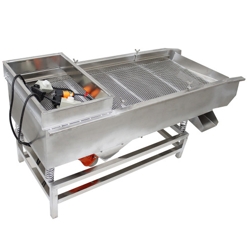 New 220V 2-Layer Stainless Linear Vibrating Screen 6mm&3mm Sieve Vibration