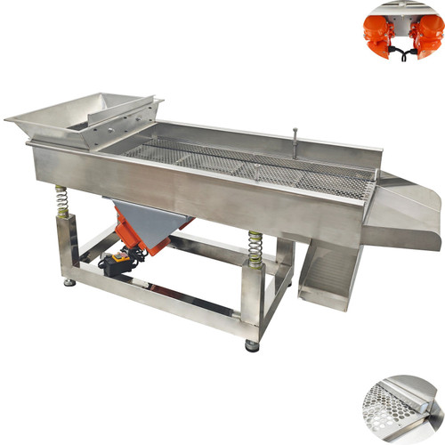 New Electric Linear Vibrating Screen w/12mm Round Hole Screen Sieve Machine