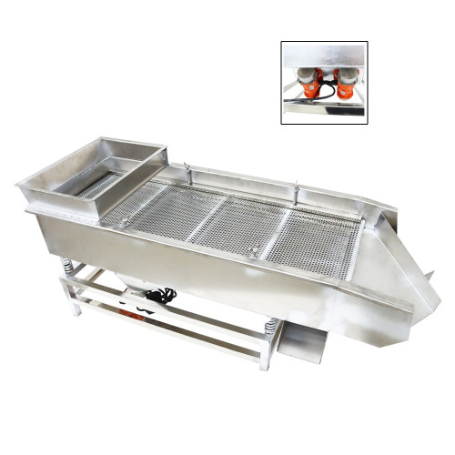 New 110V Full Stainless Linear Vibrating Screen Dual Motor Dual Layer