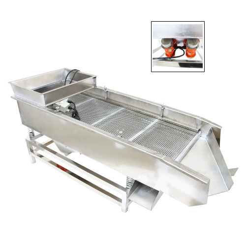 New 110V Full Stainless Double-Deck Linear Vibrating Screen 6mm&1mm Screen