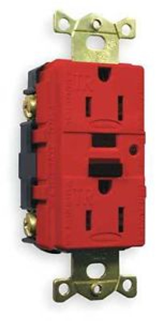 Hubbell Wiring Device-Kellems Gfr5262Rtr Gfci Receptacle, 15A, Industrial, Red