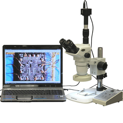 New AmScope 6.7X-112X Stereo Zoom Microscope 80-LED 5MP Digital Camera