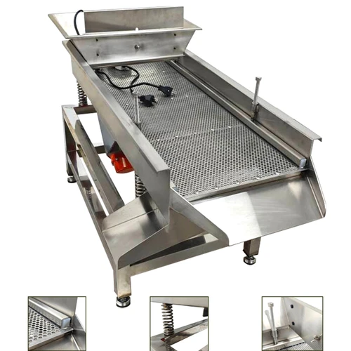 New Electric Linear Vibrating Screen 5mm Screen Straight Sieve Machine 110V