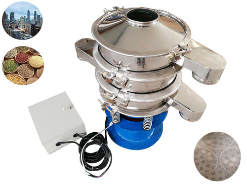 New Electric Sifter Shaker Automatic Vibrating Screen 110V Screener Deck