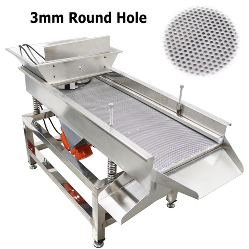 New Electric Single Layer Sieve Linear Vibrating Screen 3mm Round Hole