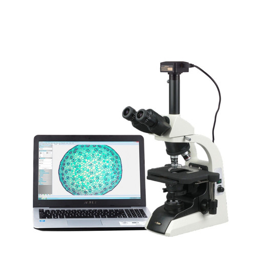 New AmScope 40X-1500X Infinity Plan Trinocular Biological Microscope 10MP