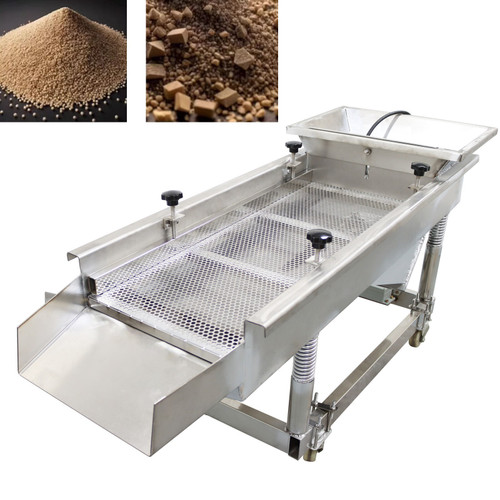 New Commercial Electric Linear Vibrating Screen with 8mm Round Hole Mesh