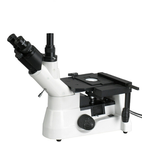 New AmScope 40X-1000X Infinity Polarizing Metallurgical Inverted Microscope